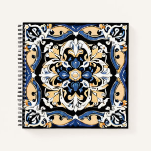 Cuaderno Azul Amarillo Blanco Negro Azuleju Español Marroqu