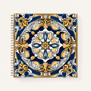 Cuaderno Azul Amarillo Blanco Negro Azuleju Español Marroqu