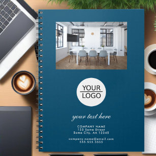 Cuaderno Azul Añadir tu logotipo Personalizado Foto de prom