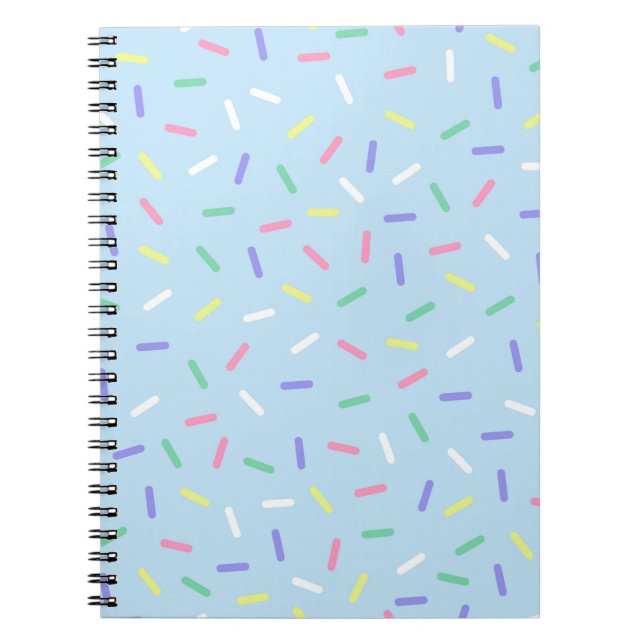 Cuaderno Azul arcoiris espolvorea confetti divertido colori (Frente)