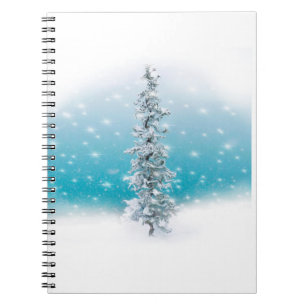 Cuaderno Azul ártico congelado helado plateado brillo verde