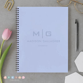 Cuaderno Azul Bebé Pastel Suave y Claro Color Cielo Sólido