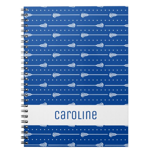 Cuaderno Azul Blanco Palos y Líneas de Puntos Patrones (Frente)