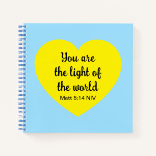 Cuaderno Azul cálido y luminoso de corazón amarillo del mun