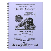 Cuaderno azul central del tren del cometa de New