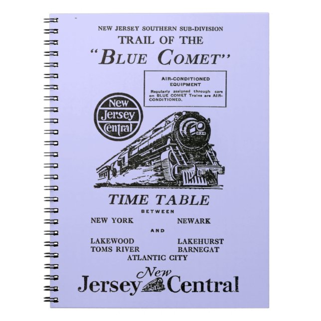 Cuaderno azul central del tren del cometa de New (Frente)