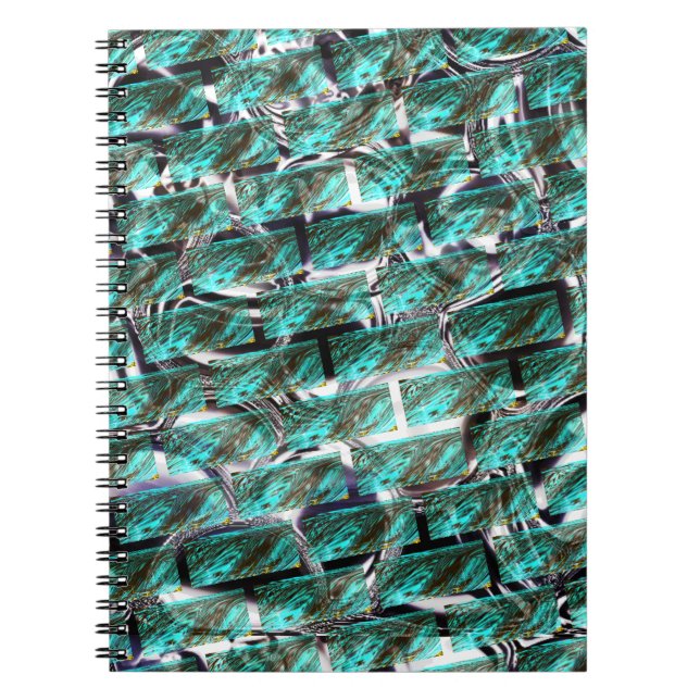 Cuaderno Azul claro, burbujas sobre la rejilla o efecto lad (Frente)