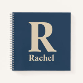 Cuaderno Azul Clásico Y Vainilla Nombre/Primera/Familia