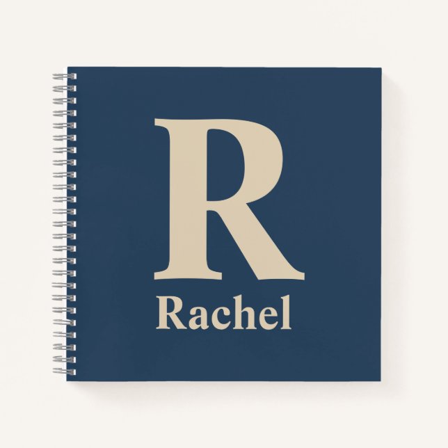 Cuaderno Azul Clásico Y Vainilla Nombre/Primera/Familia (Anverso)