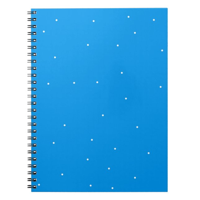 Cuaderno Azul con accesorios de puntos blancos para el pers (Frente)