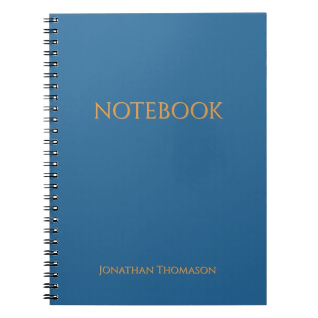 Cuaderno Azul con Nombre Personalizado (Frente)