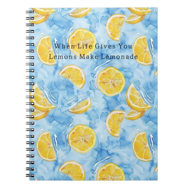 Cuaderno Azul Cuando la Vida te Da Limones Limonada (Frente)
