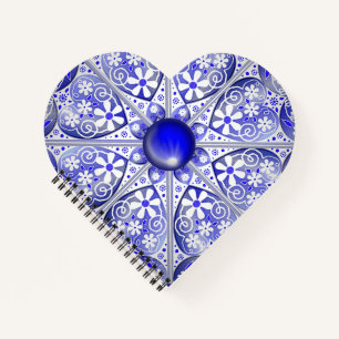 Cuaderno Azul de encaje cerámico de Grecia