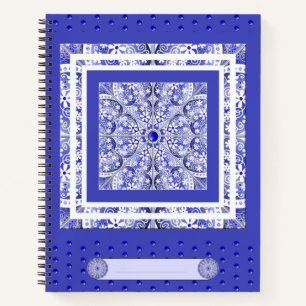 Cuaderno Azul de encaje cerámico de Grecia