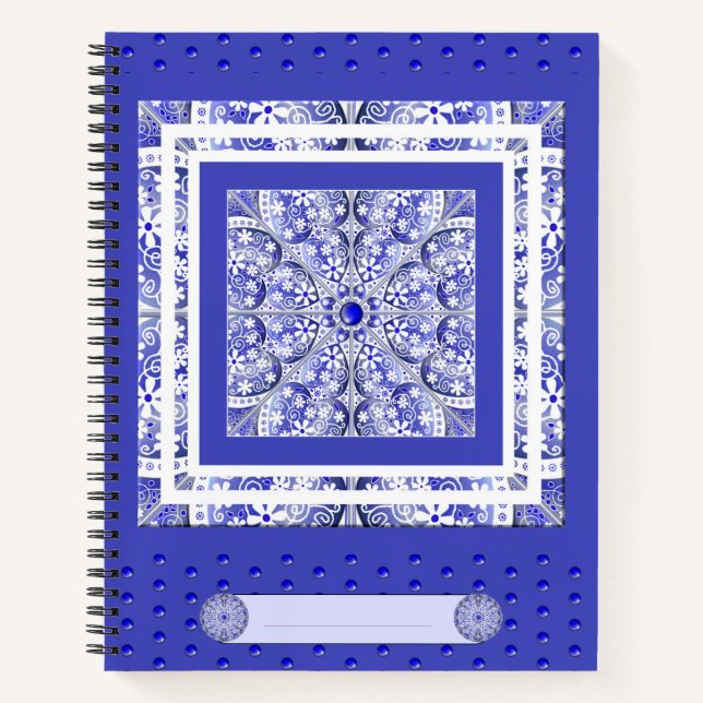 Cuaderno Azul de encaje cerámico de Grecia (Anverso)