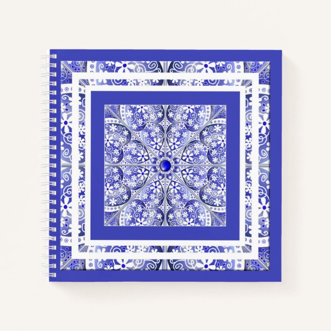 Cuaderno Azul de encaje cerámico de Grecia (Anverso)