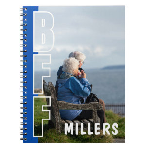 Cuaderno azul de fotos de amigos mejores para siem