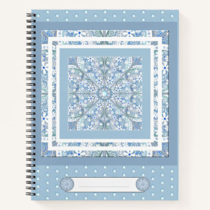 Cuaderno Azul de luz de encaje cerámico