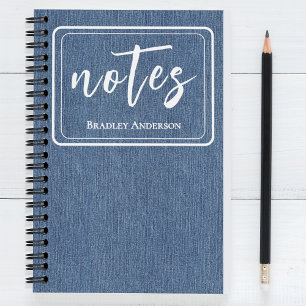 Cuaderno Azul de moda Denim y Clásico Espiral Blanco