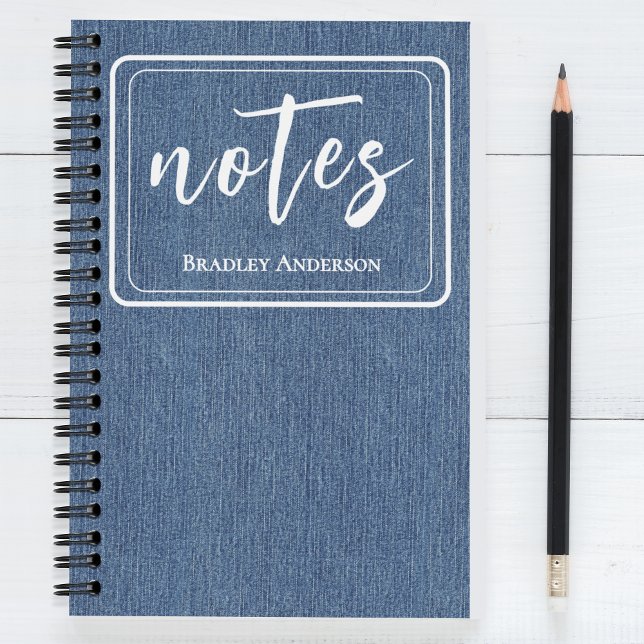 Cuaderno Azul de moda Denim y Clásico Espiral Blanco (Subido por el creador)