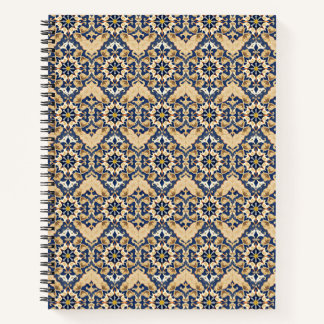 Cuaderno azul de mosaico de azulejos Zellige marro