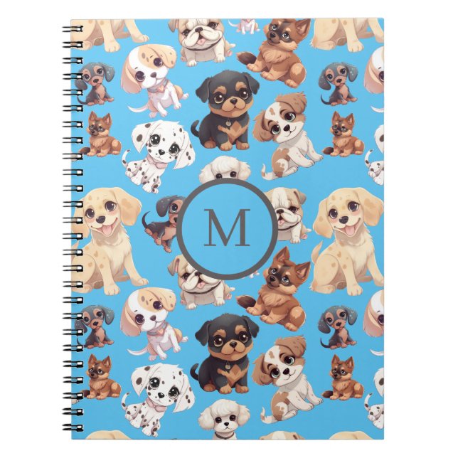 Cuaderno Azul de Perro de Cachorro (Frente)