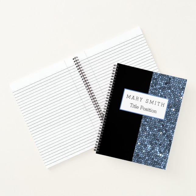 Cuaderno Azul de plata negra de cristal lacado de moda (Interior)