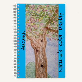 Cuaderno Azul del árbol de otoño colorido