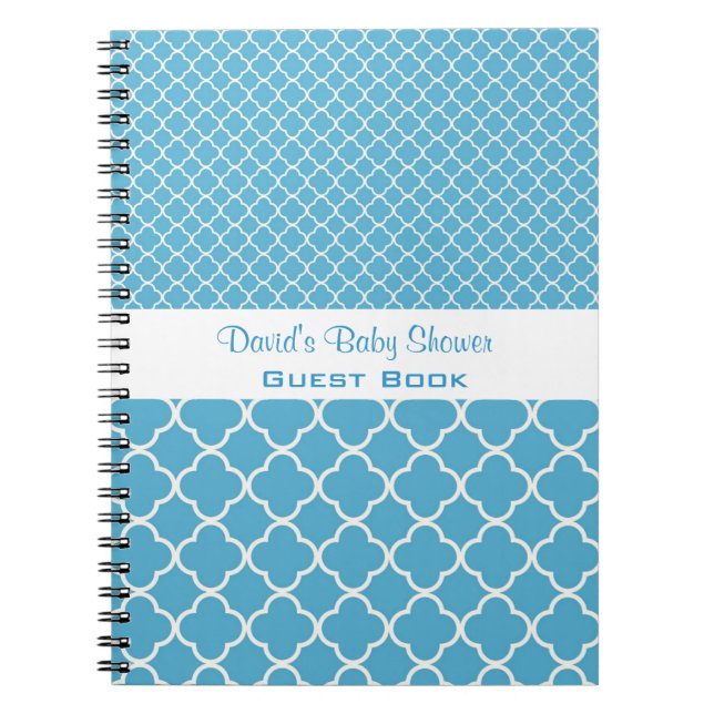 Cuaderno azul del personalizado de Quatrefoil (Frente)