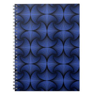 Cuaderno Azul del ventilador de vieira 3D geométrico gráfic