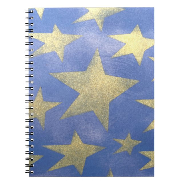 Cuaderno Azul estrellado y oro (Frente)
