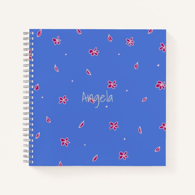 Cuaderno azul feliz personalizable (Anverso)