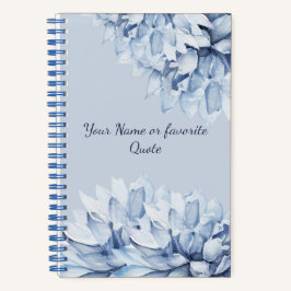 Cuaderno Azul floral floral moderno personalizado