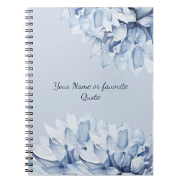 Cuaderno Azul floral floral moderno personalizado