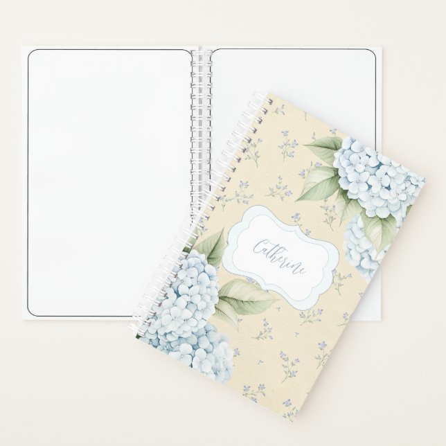 Cuaderno Azul Floral Hydrangea Azul Amarillo (Interior)