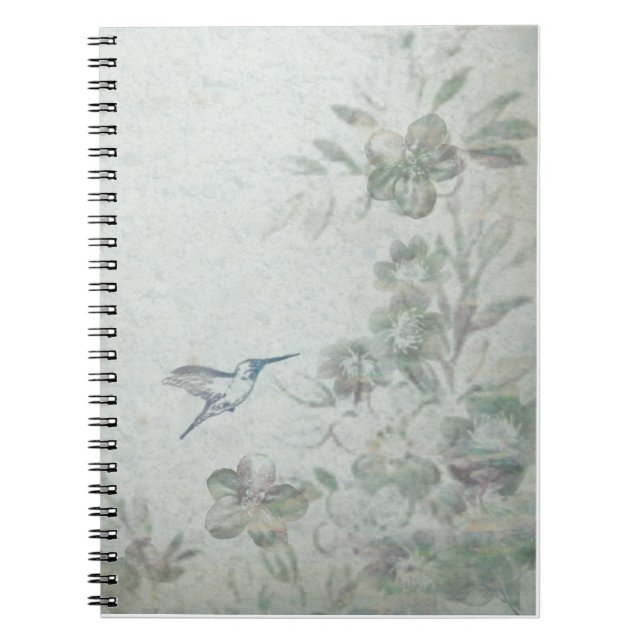 Cuaderno Azul floral vintage (Frente)