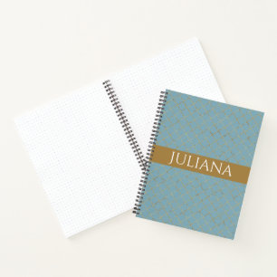 Cuaderno Azul Glacial Bonito Quatrefoil Personalizado