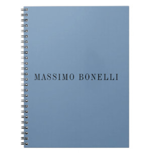 Cuaderno Azul Gris Minimalista Plano Legible Moderno