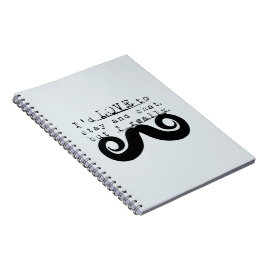 Cuaderno Azul Gris Negro Divertido Humor Bigote
