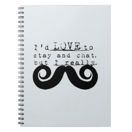 Cuaderno Azul Gris Negro Divertido Humor Bigote