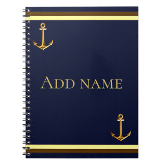 Cuaderno Azul marino costero personalizado de vuelta al nom