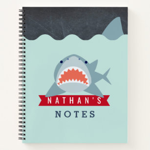 Cuaderno Azul marino de tiburón bajo el agua