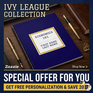Cuaderno Azul Marino Dorado Personalizado Preppy Ivy League
