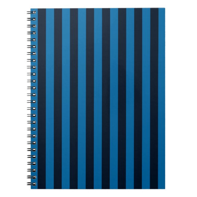Cuaderno Azul marino en franjas verticales azules Decoració (Frente)