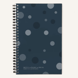 Cuaderno Azul Marino Lunares Spiral Bound