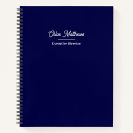 Cuaderno Azul Marino Simple Moderno Profesional