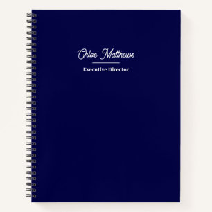 Cuaderno Azul Marino Simple Moderno Profesional