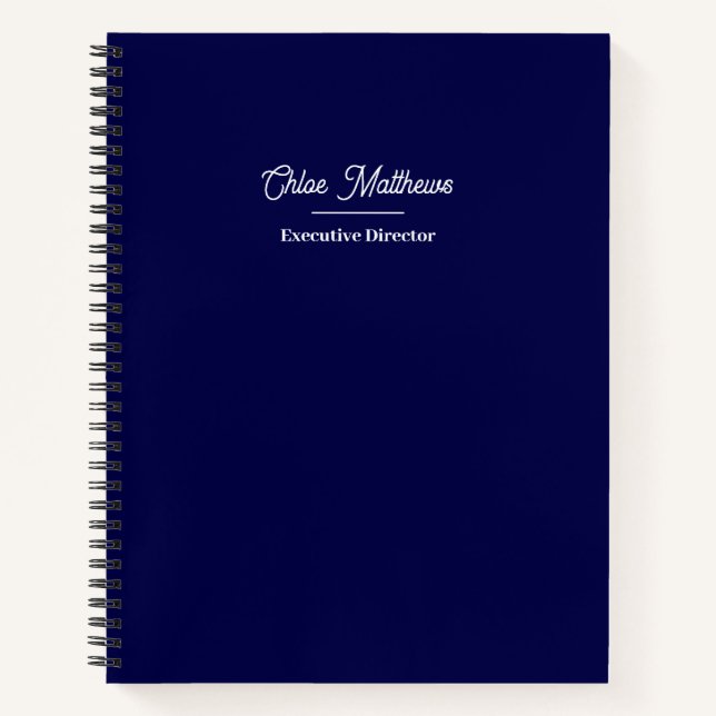 Cuaderno Azul Marino Simple Moderno Profesional (Anverso)