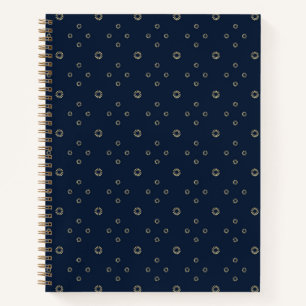 Cuaderno Azul marino Sol de Zinnia Dorado