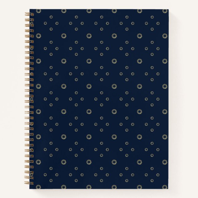 Cuaderno Azul marino | Sol de Zinnia Dorado (Anverso)